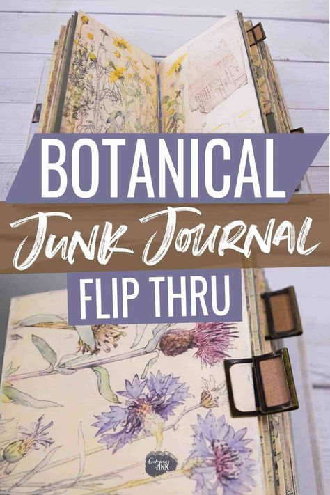 Junk Journal Inspiration, Junk Journal Ideas, Art Journaling Supplies, Botanical Collage, Bookbinding Tutorial, Art Journal Prompts, Art Journal Techniques, Fabric Journals, Botanical Illustrations