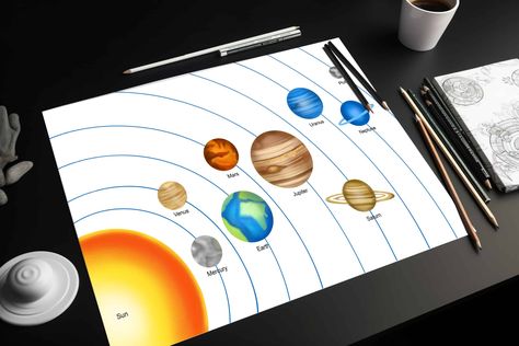 How to Draw the Solar System – Sketching Cosmic Creations Drawing Of Solar System, Solar System Drawing, Solar System Pictures, About Solar System, Solar System Images, Solar System Art, Ice Giant, Drawing Water, Small Planet