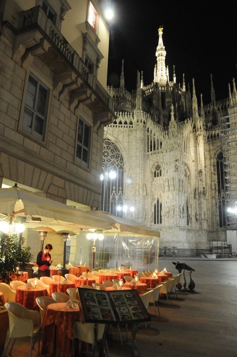 Restaurant and Duomo Milan Travel, Italian Vacation, Alfresco Dining, Outdoor Cafe, Trieste, Northern Italy, Milan Italy, Places Around The World, Albania