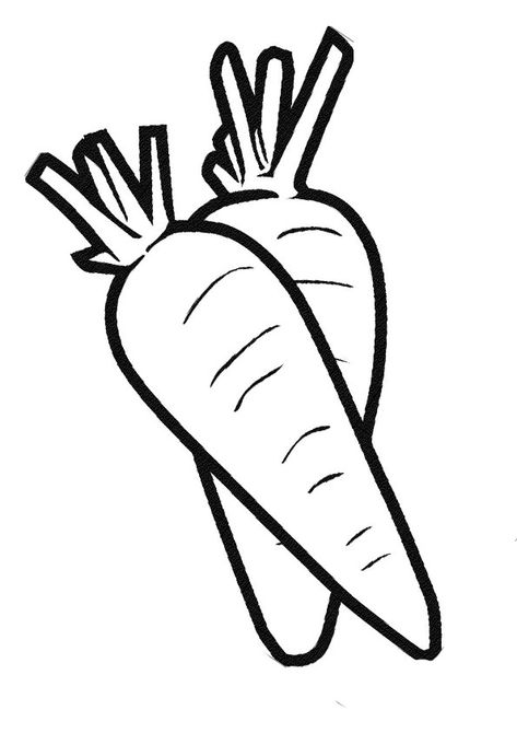 Carrot Coloring Page for Kids. Free Printable Carrot Coloring Pages For kids download and print. Vegetable Clipart Free Printable, Carrot Drawing Simple, Carrots Drawing, Carrot Sketch, Carrot Clipart, Carrot Drawing, Outline Pictures, Vegetable Coloring Pages, Paper Wall Hanging