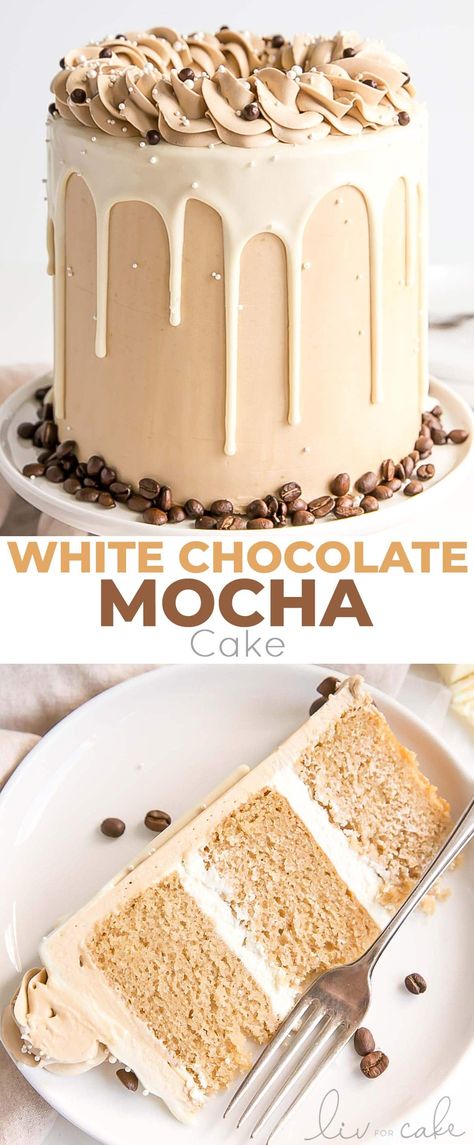 White Chocolate Espresso, Whipped White Chocolate Ganache, Espresso Buttercream, Chocolate Mocha Cake, Tårta Design, Chocolate Espresso Cake, Espresso Cake, Architecture Kitchen, Mocha Cake