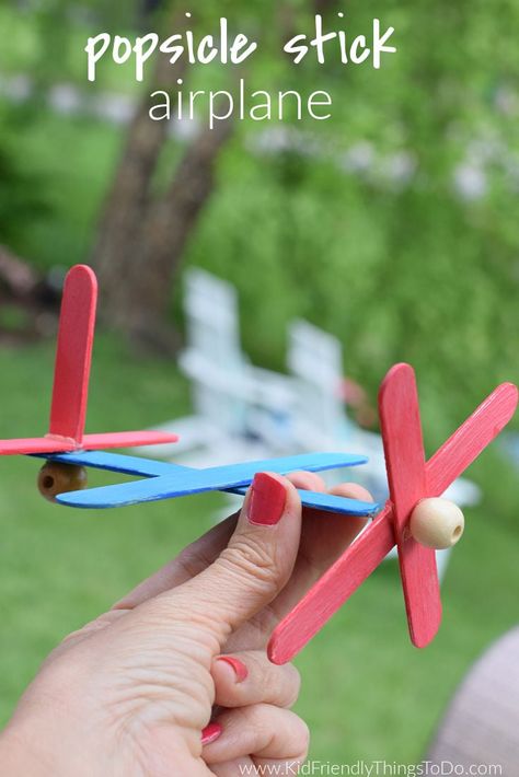 This Popsicle Stick Airplane Craft is one of the coolest popsicle airplanes that I've seen. With wheels and a propeller, it's ready for adventure. www.kidfriendlythingstodo.com Popsicle Stick Airplane, Airplane Craft, Boy Crafts, Paddle Pop, Diy Popsicle Stick Crafts, Airplane Kids, Airplane Crafts, Diy Popsicle, Cartoon Coloring