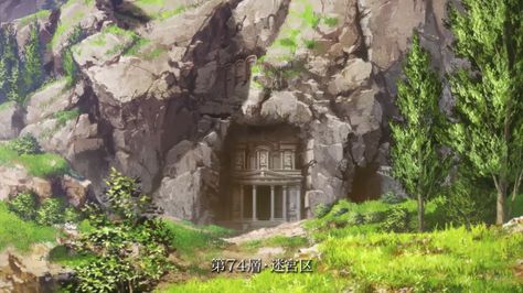 A Dungeon (ダンジョン, Danjon) is any type of adventuring location in MMO games, which is designed like a labyrinth or maze-like structure that has numerous paths, monsters, and rooms (for closed dungeons). Two main types of dungeons exist in Sword Art Online, Labyrinths (迷宮区, Meikyū-ku) and sub-dungeons. In Aincrad, Labyrinths are tower-like structures with many floors that connect each Aincrad Floor to the next and are found on every floor. The entrance to each Labyrinth is guarded by a Field...... Dungeon Entrance, Sao Underworld, Adventure World, Game Inspiration, Anime Screenshots, Art Poses, Environmental Art, Fantasy Landscape, Labyrinth