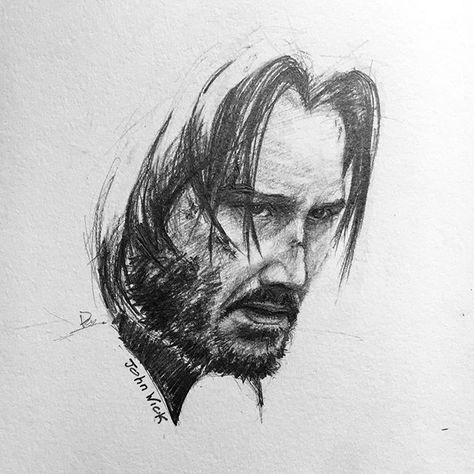 John Wick - #keanureevers #johnwick #movie #poster #art #actor #weapon #shooter #assasin #vengeful #charcoaldrawing John Wick Pencil Sketch, John Wick Drawing Sketch, John Wick Pencil, John Wick Drawing, John Wick Art, John Wick Tattoo, Pen Art Work, Human Figure Sketches, Pencil Sketch Images