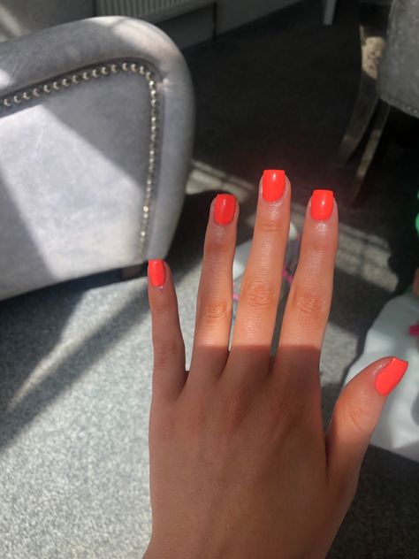 Nail inspiration for summer or Ibiza. Bright, fun nail colour ideas. Ibiza Nails Summer 2023, Bright Peach Nails, Ibiza Nails Summer, Holiday Nails Summer 2023, Ibiza Nails, Summer Nails 2020, Neon Orange Nails, Nail Art Display, Nail Display