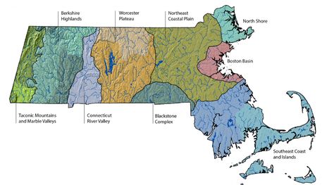 Ecoregions of Massachusetts | Grow Native Massachusetts Massachusetts Native Plants, Urban Heat Island, Coastal Plain, Oak Forest, Sedimentary Rocks, Land Use, Water Bodies, Forest Service, Pine Forest