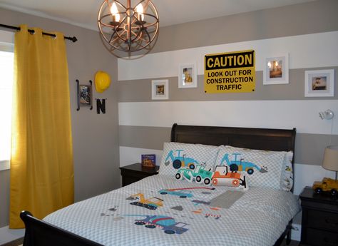 Boys construction bedroom. Construction Room Ideas, Boys Construction Bedroom, Construction Theme Rooms, Construction Theme Bedroom, Boys Construction Room, Construction Room, Construction Bedroom, Boys Bedroom Paint, Boy Toddler Bedroom