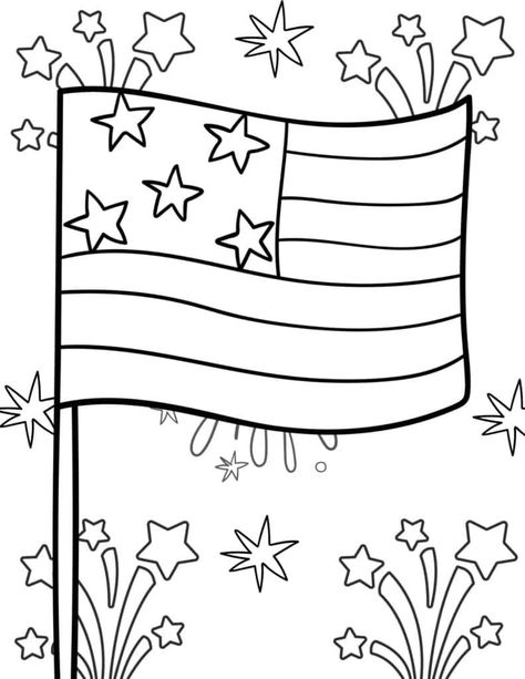 These free printable 4th of July coloring pages would work great for a kids activity for a fourth of July party! There are easy coloring sheets that would be perfect for toddlers or preschool. Some of them say “happy 4th of July”. Some of them feature a flag, cute foods, fireworks, or patriotic USA themes. Ideas for kids, teacher resources, homeschool, classroom 4 Of July Art For Toddlers, 4 Of July Activities For Preschool, Easy 4th Of July Activities For Kids, Preschool Usa Crafts, Fourth Of July Projects For Toddlers, 4th Of July Party Games For Kids, 4th Of July Party Ideas For Kids, 4 July Crafts For Kids, 4th Of July Theme Preschool Activities