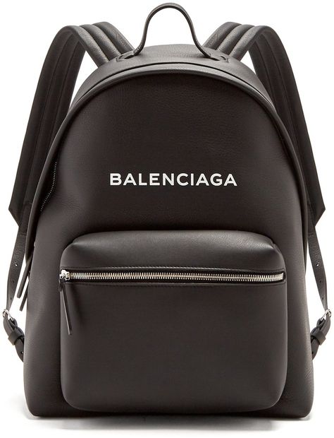 BALENCIAGA Everyday logo-print leather backpack Womens Bags | Handbags     #handbags #backpacks #balenciaga Tas Louis Vuitton, White Leather Backpack, Tas Gucci, Tas Lv, Backpacks Black, Balenciaga Backpack, Rucksack Bags, Black And White Bags, Rucksack Bag