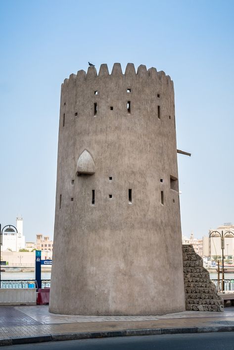 The Watch Tower Of The Al Fahidi Fort The Dubai Museum Al Fahidi Street Bur Dubai UAE. 🇦🇪 Dubai Museum, Bur Dubai, Ras Al Khaimah, Watch Tower, Kids Room Design, Sharjah, Dubai Uae, United Arab Emirates, Perm