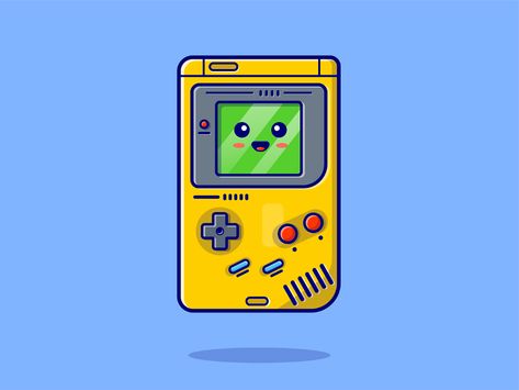 Gameboy Illustration, Gameboy Art, Retro Music Art, Classic Consoles, Game Stickers, Pixel Art Landscape, Gameboy Color, Nostalgia Aesthetic, Retro Gadgets