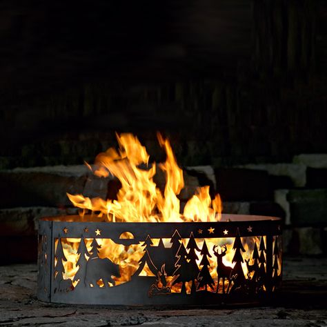 P & D Metal Works Northwoods Fire Ring Diy Fire Pit Ideas, Fire Pit Materials, Custom Fire Pit, Fire Pit Ring, Metal Fire Pit, Garden Fire Pit, Fire Ring, Wood Burning Fire Pit, Fire Pit Designs