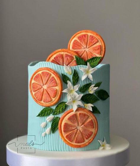 Aperol Spritz Birthday Cake, Aperol Spritz Cake, Aperol Cake, Lemon Birthday, Simple Cake Designs, Simple Cake, Cake Making, Lemon Patterns, Shower Themes