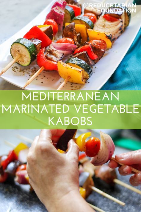 Grilled Vegetable Skewers Veggie Kabobs, Grilled Veggies Skewers, Marinated Greek Vegetables, Grilled Vegetable Appetizer, Roasted Vegetable Skewers, Greek Veggie Kabobs, Marinated Veggie Kabobs, Vegetable Kebab Recipes, Vegetable Skewers Grilled Marinade