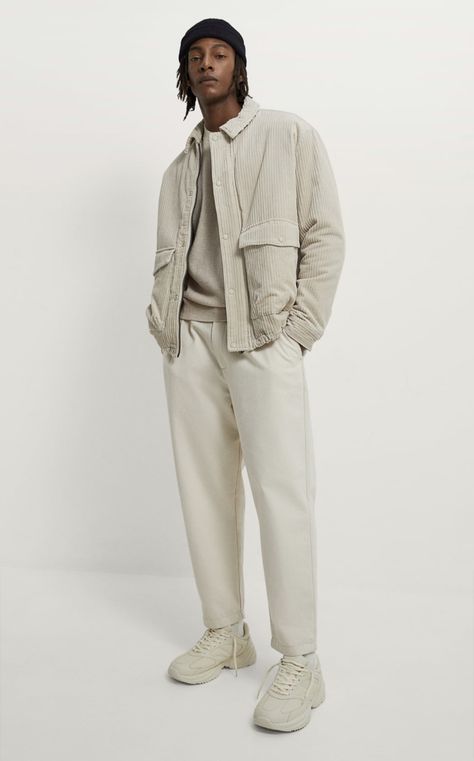 Monochromatic Outfit Aesthetic Men, Linen Men Outfit, Beige Monochrome Outfit, Monochromatic Outfit Men, Monochrome Outfit Men, Ootd Men Casual, Tan Outfit, Nude Outfits, Winter Pants Outfit