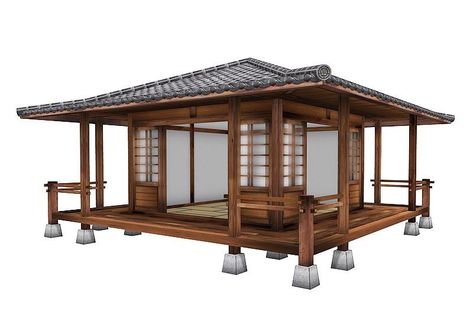 Japanese Tiny House, Dojo Design, Japanese Roof, Tea House Design, Zen House, Japanese Home Design, Japanese Tea House, Japanese Style House, Japanese Room