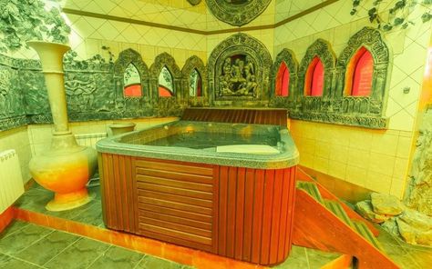 Sauna "Bagheera" in the Siberian city of Krasnoyarsk. Visitors of this spa establishment can try any style of bath: Finnish sauna, Turkish hammam, Russian banya, etc. and will not miss the relaxing hydro massage in the Jacuzzi. Russian Banya, Turkish Hammam, Finnish Sauna, Massage, Russia, Spa, Bath