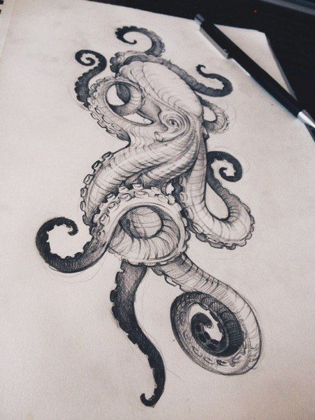 for that scrimshaw knife panel Hairline Tattoos, Kraken Tattoo, Octopus Drawing, Octopus Tattoo Design, Petit Tattoo, Octopus Tattoos, Kunst Tattoos, Muster Tattoos, Tattoos Geometric