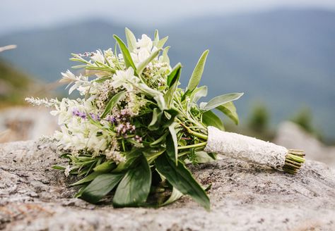 Sage, rosemary and lavender fill out this leafy green bouquet. Photo: Christina Bernales // Featured: The Knot Blog Wedding Herbs, Herb Bouquet, Herb Wedding, Church Wedding Flowers, Cheap Wedding Flowers, Green Bouquet, Lavender Bouquet, Wild Flower, Flower Bouquet Wedding