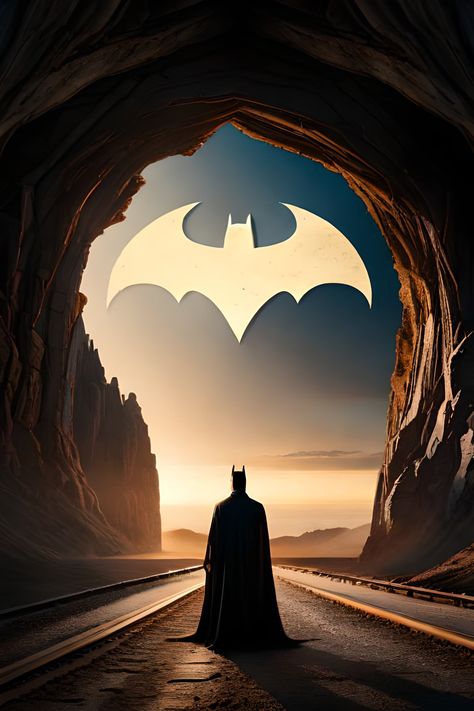 Batman alone in batcave, by MZ E-book, Batman, Marketing, Building