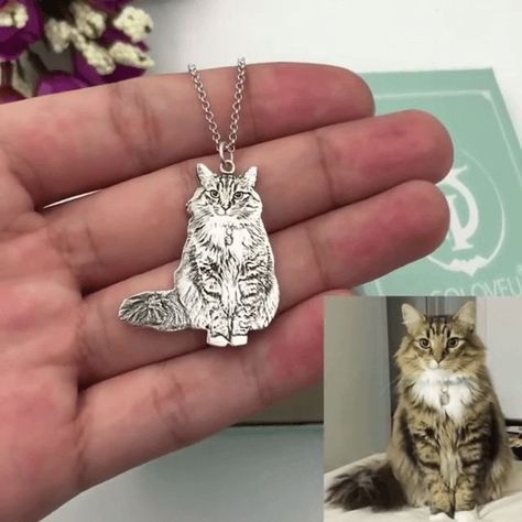 Cat Necklace Silver, Sterling Silver Cat, Silver Cat, Cat Pendants, Cat Accessories, Custom Cat, Cat Jewelry, Cat Necklace, Personalized Necklace