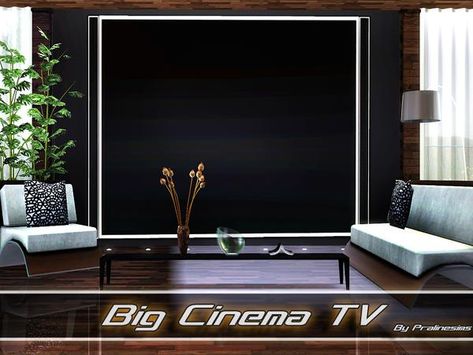 Pralinesims' Big Cinema TV Sims 4 Cc Projector Screen, Sims 4 Movie Room Cc, Sims 4 Big Tv Cc, Movie Sims 4 Cc, Sims 4 Tv Channels, Sims 4 Flat Screen Tv Cc, Sims 4 Cc Furniture Tv, Sims 4 Television, Ts4 Tv Cc