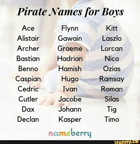 Pirate Names for Boys Ace Alistair Archer Bastion Benno Caspian Cutler Flynn Kitt Gawain Laszlo Graeme Lorcan Hadrian Nico Hamish Ozias Hugo Ramsay Jacobe Silas – popular memes on the site iFunny.co #lovelive #animemanga #names #boys #ace #alistair #archer #bastion #benno #caspian #cutler #flynn #gawain #laszlo #graeme #lorcan #hadrian #nico #hamish #ozias #hugo #ramsay #pic Names For Fictional Characters, Oc Names, Pirate Names, Southern Baby Names, Fantasy Character Names, Unisex Baby Names, Names For Boys, Fantasy Names, Baby Name List