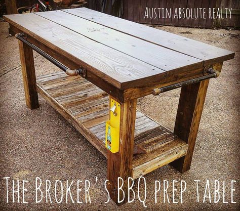 Outdoor Kitchen Prep Table, Bbq Prep Table, Outdoor Prep Table, Bbq Bench, Decking Inspiration, Diy Grill Table, Outdoor Cooking Table, Pantry Larder, Pizza Table