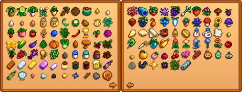 Collections - Stardew Valley Wiki Stardew Valley Shipping Collection, Stardew Farms, Stardew Valley Tips, Stardew Valley Farms, Pixel Game, Gaming Stuff, Stardew Valley, Perler Beads, Bead Art