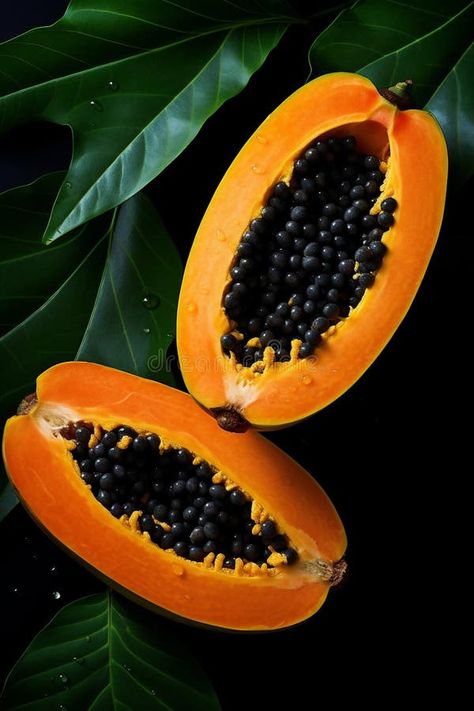 Tropical fruits papaya royalty free stock photo Tropical Fruit Photography, Papaya Photography, Tropical Vegetation, Tropical Food, Food Photoshoot, Project Work, Fruit Photography, Healing Plants, Nutrient Rich Foods