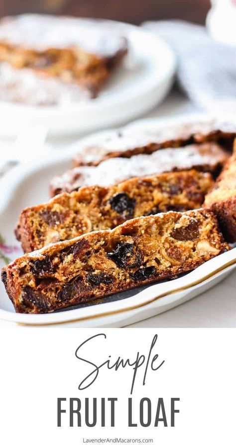 Fruit Cake Loaf, Fruit Loaf Recipe, Fruit Cake Recipe Easy, Fruit Loaf, Lavender Macarons, Nut Loaf, Oatmeal With Fruit, Nut Bread Recipe, Spiced Fruit