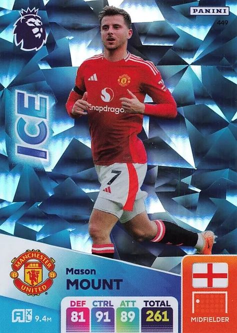 Calling all football fans! ⚽🔥 Add this rare Panini Premier League Adrenalyn XL Mason Mount Ice card to your collection. A must-have for any Manchester United supporter! #Panini #PremierLeague #MasonMount #FootballCards #Collectibles Adrenalyn Xl, Mason Mount, Football Cards, Football Fans, Manchester United, Premier League, Manchester, The Unit, Football