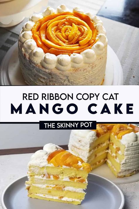 Mango Sponge Cake Recipe, Filipino Mango Cake, Mango Cake Recipe Easy, Mango Cream Cake, Asian Birthday Cake, Mango Cake Recipe Filipino, Mango Chiffon Cake Recipe, Mango Chiffon Cake, Filipino Pastries