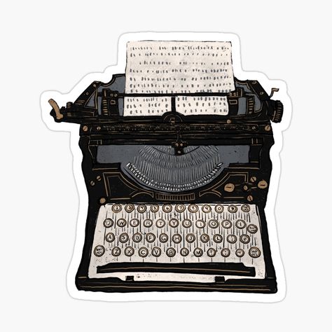 Get my art printed on awesome products. Support me at Redbubble #RBandME: https://www.redbubble.com/i/sticker/Antique-Retro-Vintage-Typewriter-by-Bridgett3602/163573970.EJUG5?asc=u Typewriter Clipart, Typewriter Sticker, Victorian Typewriter, 1930s Typewriter, Technical Writer, 19th Century Typewriter, Vintage Typewriter, Vintage Typewriters, Typewriter