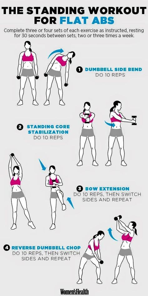 Standing Workout, Standing Abs, Trening Fitness, Abs Workout For Women, Ab Workouts, Flat Abs, At Home Workout Plan, Workout Plans, Trening Abs