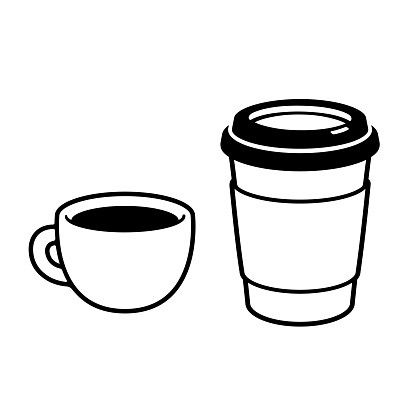 Coffee Cup Vector Illustration, Coffee Cups Illustration, Cup Coffee Illustration, Coffee Mug Drawing Simple, Coffee Cup Illustration Design, Coffee Cups Drawing, Cup Of Coffee Drawing, Coffee Mug Vector, Cup Of Coffee Illustration