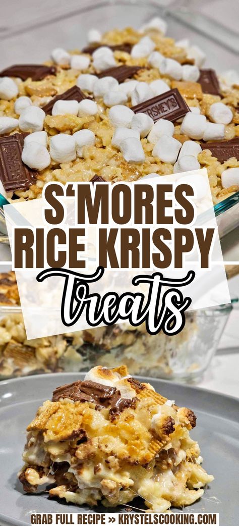 Indulge in my mouthwatering creation: The Ultimate S’mores Rice Krispy Treats! A delectable hybrid of two classic desserts that will have you craving more. Easy, quick, and oh-so-tasty, these delights promise to be the stars of your next party. Craving endless inspiration? Save this Pin to your collection and savor the flavor of creativity whenever you need it! Click that save button now! Rice Crispy Dessert Recipes, Smores Rice Crispy Treats, Chocolate Rice Krispies Treats, Cute Thanksgiving Desserts, Rice Krispie Treats Recipe, Chocolate Rice Krispies, Chocolate Rice Krispie Treats, Marshmallow Chocolate, Krispie Treats Recipe