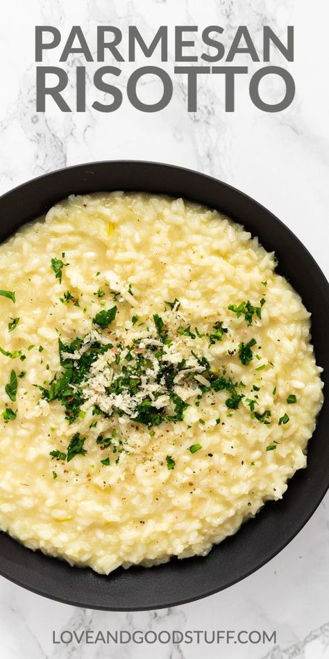 Easy Risotto, Risotto Recipes Easy, Risotto Dishes, Parmesan Risotto, Flexitarian Diet, Soup Appetizers, Rice Side Dishes, Sicilian Recipes, Risotto Recipes