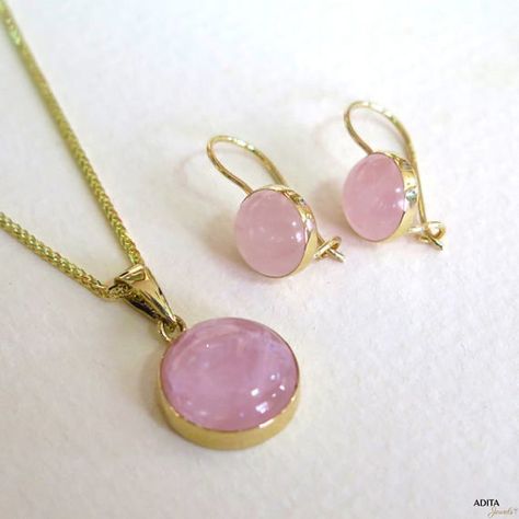 14K Yellow Gold 12 Mm Round Pink Rose Quartz Pendant - Gemstone Pendant, Minimalist Necklace, Boho N Raw Quartz Necklace, Rose Quartz Necklace Pendants, Gold Jewelry Gift, Rose Quartz Jewelry, Rose Gold Quartz, Rose Quartz Earrings, Quartz Crystal Necklace, Rose Quartz Pendant, Rose Quartz Necklace