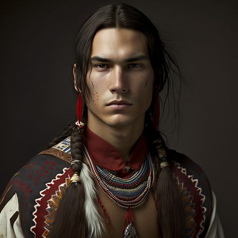 Native American Male Art, Native American Hairstyles Mens, Native American Men Art, Native Character Design, Native American Character Art, Native American Fantasy Art, Native American Hairstyles, Native American Oc, Native American Character Design