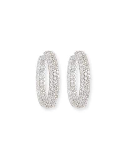 American Jewelery Designs 25mm Pavé Diamond Hoop Earrings Best Earrings For Men, Gold Earrings For Men, Diamond Jewelry Earrings, Gold Diamond Hoop Earrings, Pave Diamond Earrings, Diamond Earrings Studs Round, Mens Earrings Hoop, Stud Earrings For Men, Diamond Collection