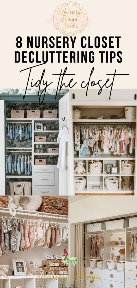 Nursery Closet Ideas Diy, Nursery Closet Layout, Closet Decluttering, Country Nursery, Shared Nursery, Baby Nursery Closet, Ikea Nursery, Nursery Closet Organization, Declutter And Organize