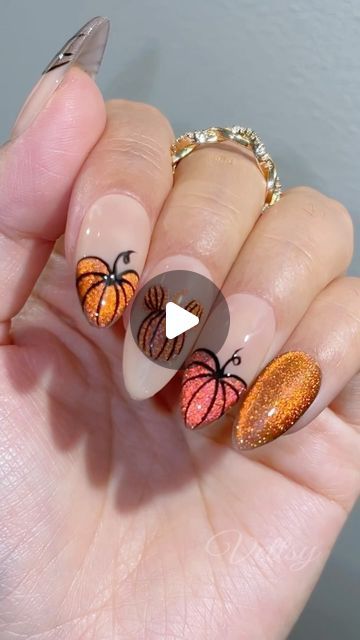 Vettsy on Instagram: "🎃 Cat Eye Pumpkin Spice Nails for an early Halloween Vibe 👻 Will you wear it for you next set? 💅

🛒Products Used:
✨Base-Hema-Free Gel-Ginger
✨Pumpkin-Spectrum Cat Eye-SP06
✨Lines-Hema-Free Gel-Nightdream

👉 Shop the same nail supplies via my bio or visit vettsy.com

Follow @vettsystore & @vettsynails for more nail inspiration 🧚‍♀️

👭Tag friends who would like this👭

#vettsynails #nailsathome #pumpkinnails #pumpkinspice #autumnnails #halloweennails #nailinspo #cutenails #halloweennailart #cateyenails" Autumn Nails Cat Eye, Halloween Cat Eye Nails, Cat Eye Halloween Nails, Eye Pumpkin, Spice Nails, Pumpkin Nail Designs, Gel Manicure Designs, Pumpkin Spice Nails, Early Halloween