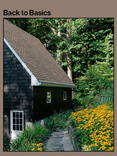 How Much Does It Cost to Renovate a House? | domino White Cottage Interiors, Cottage Path, Black Shingles, Cozy Cottage In The Woods, Tali Roth, Valley Cottage, Moving Walls, Cottage In The Woods, Engineered Wood Floors