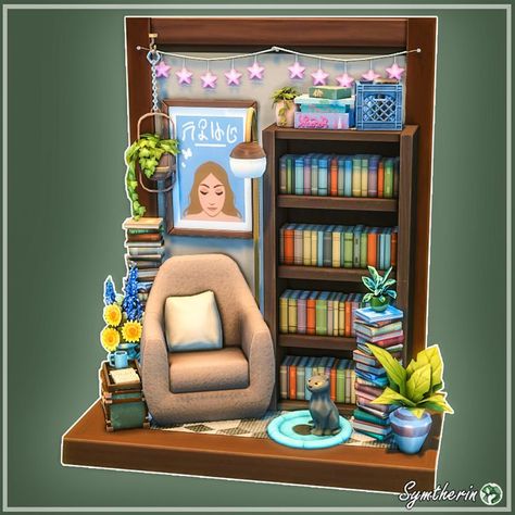 Hello friends! I'm trying a new thing where on Tuesdays I share a room build that consists of just two tiles! And since I haven't done a room build focused in on the lovely Book Nook kit, we're kicking it off with this cozy book nook! Sims 4 Book Nook, Cozy Book Nook, Book Nook Kit, Book Nook, Book Nooks, Hello Friend, Nook, Sims 4, Flooring