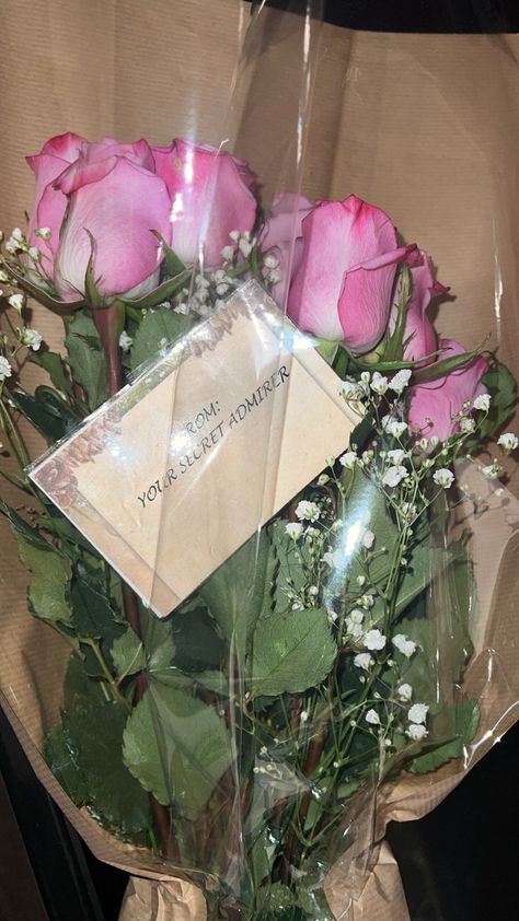 #roses #pinkroses #aesthetic #delivery #valentinesday #pink Secret Admirer Aesthetic, Secret Admirer Gifts, Flowers Board, Love Rose Flower, Rose Delivery, Secret Admirer, Instagram Graphics, Story Ideas Pictures, Flowers Bouquet Gift