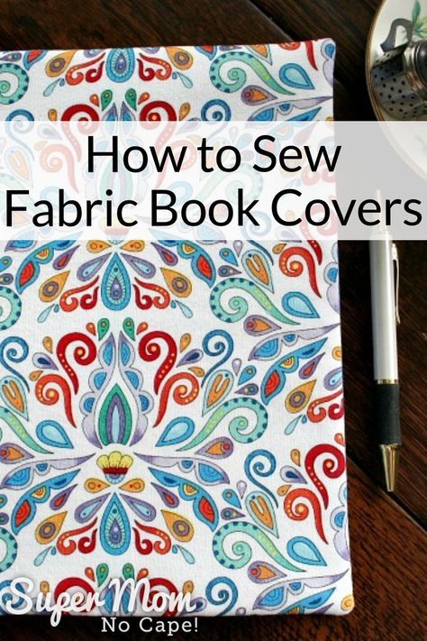 Learn how to sew a fabric cover for any size of book. in this complete step-by-step sewing tutorial. The example used in the tutorial turns a composition book into a beautiful journal for yourself or as a gift. But by following the simple measuring directions you'll be able to make a book cover for any of your favorite books. A confident beginner could easily complete this sewing project. #sewing #sewingproject #sewingtutorial #bookcover #DIYgiftideas Make A Book Cover, Fat Quarter Projects, Fabric Book Covers, Sew Projects, Sew Ins, Beginner Sewing Projects Easy, Leftover Fabric, Upcycled Crafts, Fabric Book