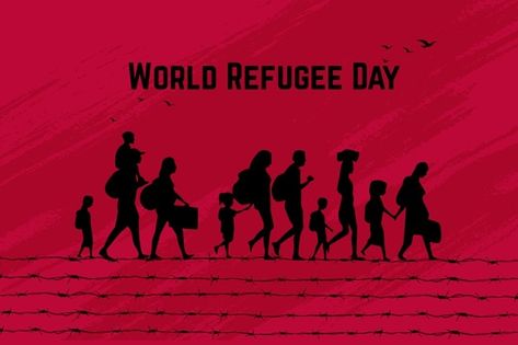 Refugee Day, Drawing Themes, World Refugee Day, Flat World, Vector People, Mother And Child, Father And Son, Silhouette Design, Psd Templates