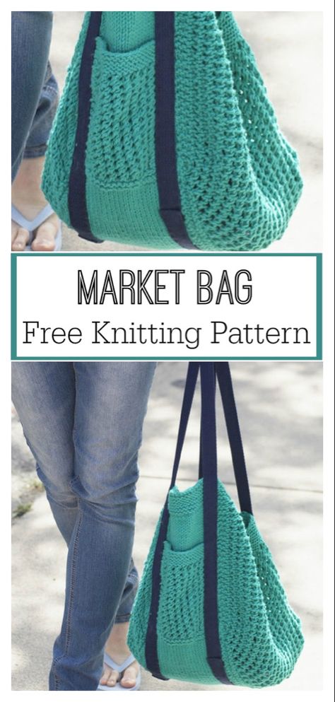 Knitting Tote Bag Pattern, Knitting Bag Diy, Knitting Projects Free, Knitting Bag Pattern, Ribbed Hat, Knitting Patterns Free Beginner, Knitting Patterns Free Sweater, Easy Knitting Projects, Knitting Tote Bag