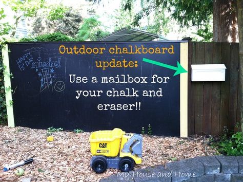 Outdoor Chalkboard Ideas, Backyard Wall Ideas, Backyard Wall, Outdoor Chalkboard, Outdoor Play Space, Outdoor Play Spaces, Outdoor Play Areas, Outdoor Play Area, Chalkboard Ideas